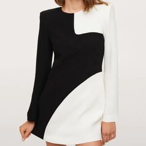 NWT MANGO open back two tone dress | Minimalist | Quiet Luxury | Black & White